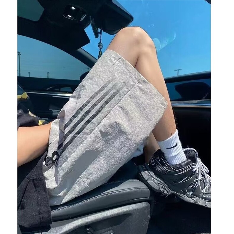 夏季新款美式短裤男潮牌薄款设计感小众宽松大码运动休闲五分裤子,男装牛仔裤,星座1210-1