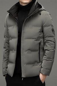 冬季新款男士中青年厚款连帽90%鸭绒纯色羽绒服男外套HB9601-P200，男装羽绒服，电商B212（原钱塘6029）