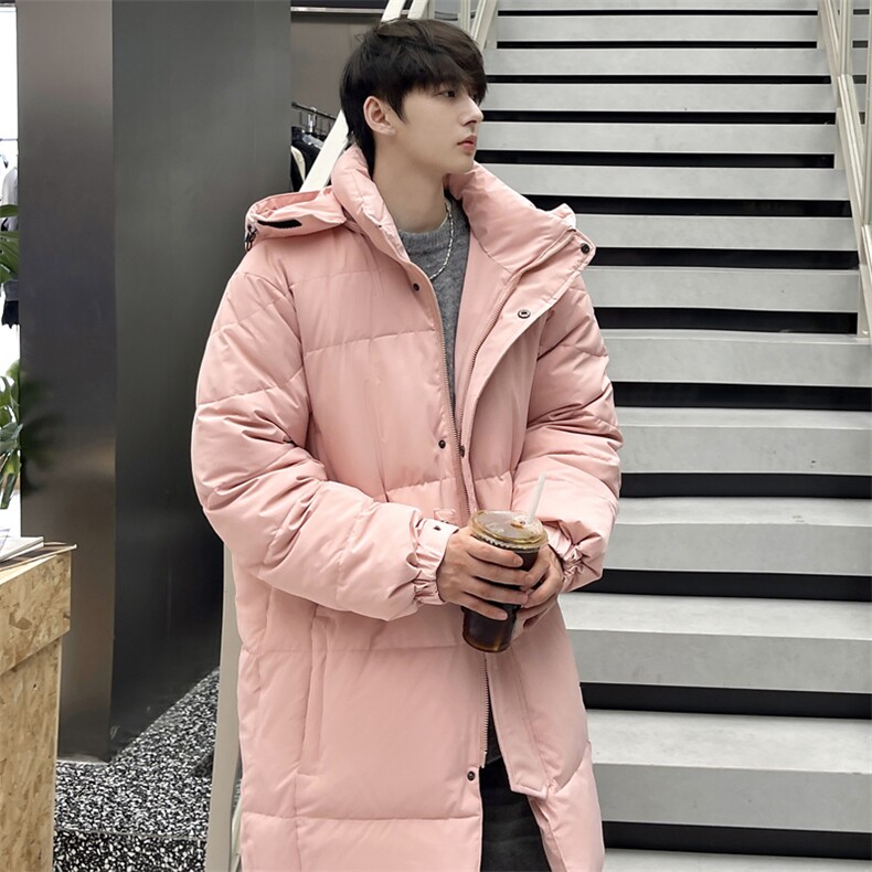 羽绒服男冬季新款港风宽松长款白鸭绒外套YR932-P170(控价228,男装羽绒服,星座214-3