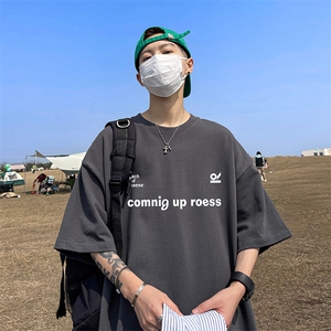 抖音得物二开 现货 220克夏装重磅美式高街宽松短袖t恤 MT134图片