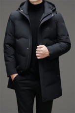 冬季男士白鸭绒羽绒服加绒保暖商务品质脱卸帽中长外套休闲简约男，男装羽绒服，钱塘6003（原4033）