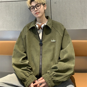 灯芯绒大拉链外套男款秋季夹克2024休闲衣服 J7089 P68图片