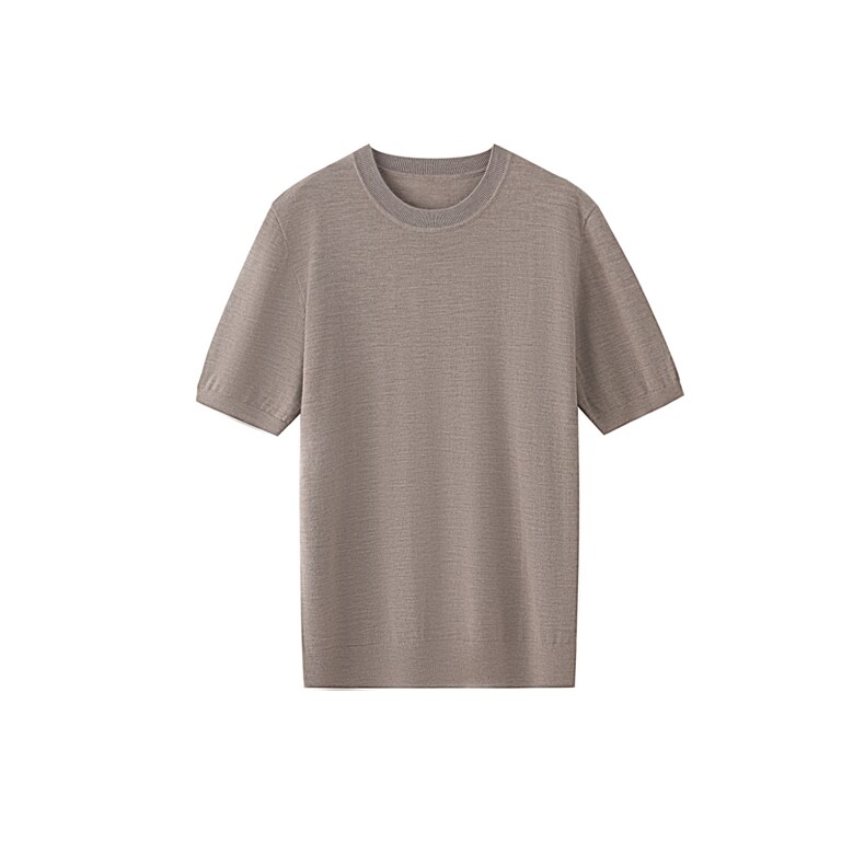 2025年秋季时尚百搭通勤简约休闲直筒型短袖，男装T恤，琳华羊绒
