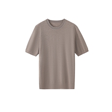 2025年秋季时尚百搭通勤简约休闲直筒型短袖，男装T恤，琳华羊绒