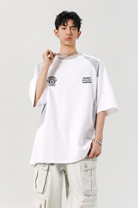 凉感双色拼接设计羽毛球球服大码M-5XL短袖T恤男DX78029P50控78图片