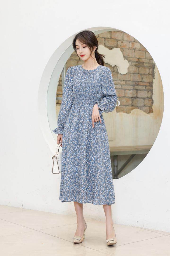 【现货】春季新款碎花披肩连衣裙两穿，女装连衣裙，笑思源