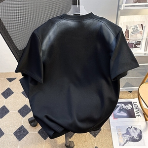 高级感小众喷绘钉珠装饰设计感短袖T恤男廓形半袖上衣潮T581-P35图片