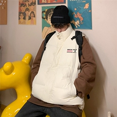 港风咖啡厅50白鸭绒字母印花百搭羽绒马甲A247-MJ108特批115控168，男装背心/马甲，电商A247
