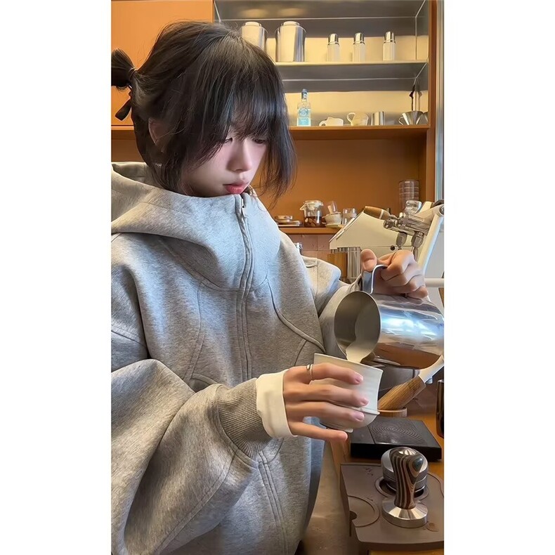 新款卫衣港风宽松简约连帽卫衣开衫男女同款潮流帅气百搭,男装卫衣,四季星座505
