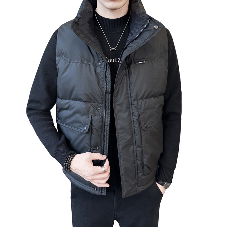 短款立领羽绒马夹男休闲日系面包服保暖外套马甲背心M6006-P125,男装背心/马甲,电商A239