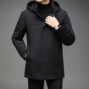 冬季中年男士羽绒服中长款爸爸冬装可卸帽外套潮QLMF8628-P330,男装羽绒服,电商B212（原钱塘6029）