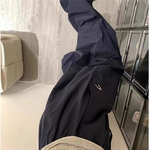 美式高街加绒工装裤男女情侣秋冬2024新款高腰阔腿休闲运动裤图片