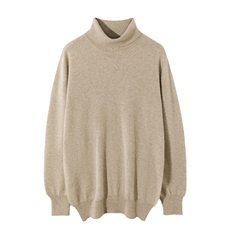 秋冬季新款舒适时尚百搭男士12针平面高翻羊绒衫男装，男装羊绒套衫，麦纱纱羊绒