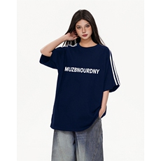 抖音得物高品质二开240克宽松纯棉美式潮牌三条杠织带短袖T恤，男装T恤，电商A486-1