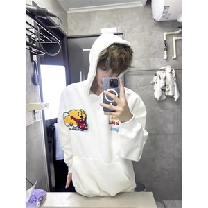 新款时尚卡通小新卫衣男连帽秋冬重磅情侣百搭帽衫上衣 WHT222图片