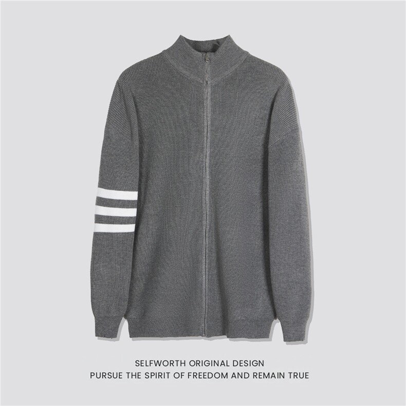 青少年宽松型长袖常规潮立领针织开衫男女同款情侣毛衣半高领春秋,男装针织衫/毛衣,星座1013