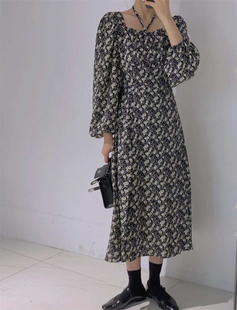 打底碎花裙，其它，驿谷