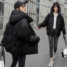 2020冬季新款气质高领连帽短款羽绒服连帽舒适羽绒外套，女装羽绒服，深水步