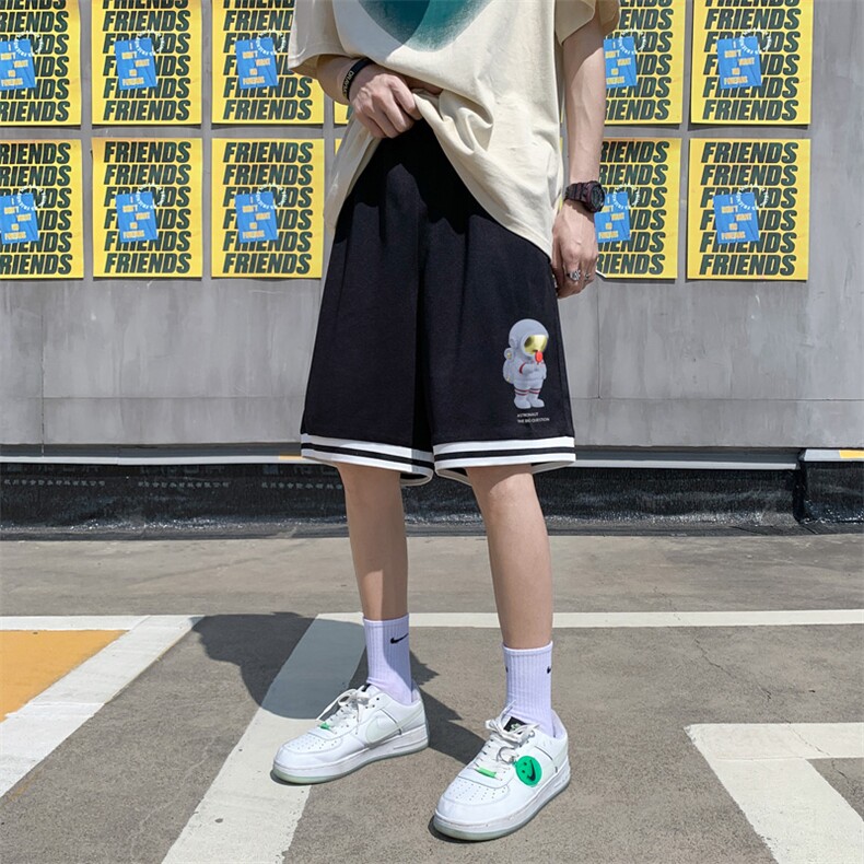 ！2023夏季新款男士冰丝短裤天空人印花中裤DK509P25,男装休闲裤,电商B220