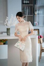 夏季新款，改良版旗袍，女装汉服/婚纱/旗袍/礼服，金典明美