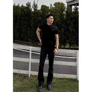 夏季薄款痞帅宽松哈伦纯色休闲青年男士直筒阔腿裤 KHR76图片