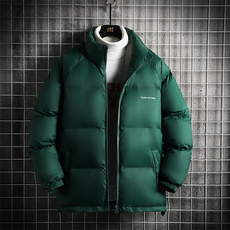 立领加厚羽绒服男宽松印花冬季羽绒衣外套情侣款A266-YR01-P110，男装羽绒服，电商A266