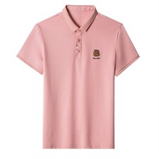 男士时尚短袖T恤薄翻领刺绣POLO衫上衣夏季中青年休闲百搭体恤衫图片