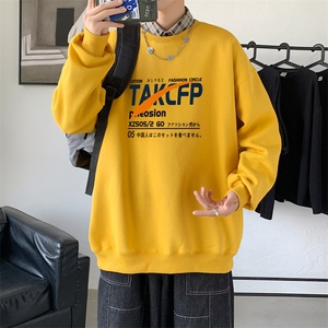 Y2466P38秋冬 圆领潮牌印花上衣打底衫直筒长袖卫衣 港风图片