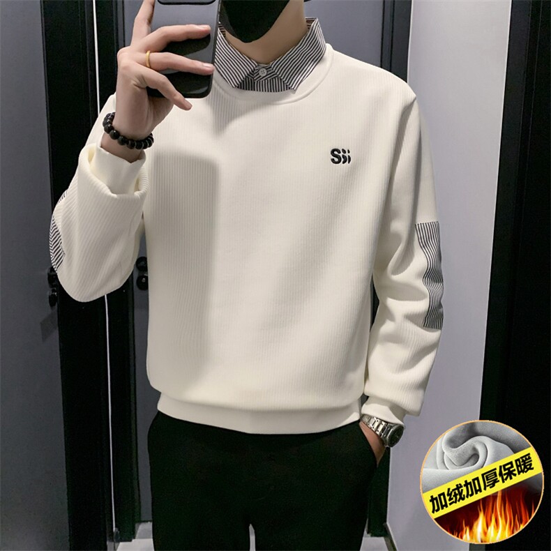 WY1391常规特P60控88加绒特P68控98衬衫领加绒卫衣小伙店主风,男装衬衫,电商B340