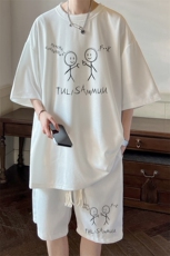 华夫格套装运动短袖t恤套装休闲两件套一套HZ84302-P44，男装T恤，电商A040