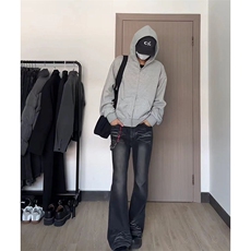 美式ins高街cleanfit重工艺水洗暗黑微喇牛仔裤货号K2401P60，男装牛仔裤，电商A063