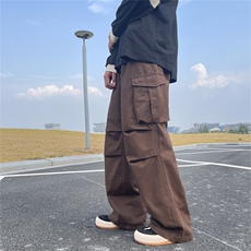 秋新款多口袋ins工装裤男女韩版潮流宽松直筒休闲裤K0659-P48，男装休闲裤，星座308B-1