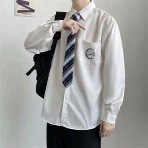 长袖白衬衫男2023春季新款潮DK17P33,男装衬衫,星座1116-2