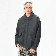 美式复古宽松休闲皮衣男外套春季新款PU皮夹克机车服JK3521P88，男装夹克，星座309（原A406）