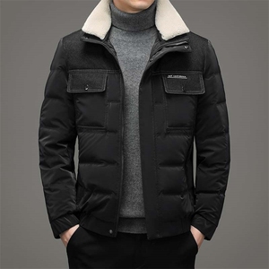 2023冬季90%鸭绒羽绒服男士羊毛立领休闲保暖羽绒服男HB9912-P235图片