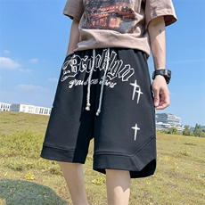 抖音品质260克重磅发泡纯棉短裤XDK235-P45-控68，男装休闲裤，电商B370