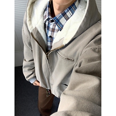 加绒加厚冬款男女连帽棉衣毛绒保暖棉袄外套MY1034P150，男装棉衣，星座1013-1