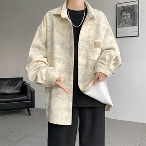 8XL-M秋冬款加绒加厚衬衫男做旧脏脏保暖外套大码衬衣CS29002P65