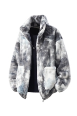 1羊羔毛棉衣潮扎染情侣大码M-5XL毛绒外套男YG7503P128控168，男装棉衣，星座226-2