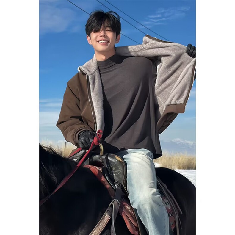 拿样对比品质1000克双色貂毛座山雕斜纹一体毛棉衣MF11特批93，男装棉衣，电商B210