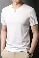 新款透气短袖T恤男夏季爸爸装polo丝光棉男士中年休闲无痕半袖P85，男装T恤，钱塘6003A(原)4033A
