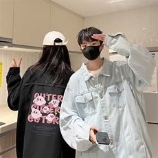 牛仔夹克男大码牛仔外套男茄克NJ77310-P60加绒款-P75，男装夹克，电商A040