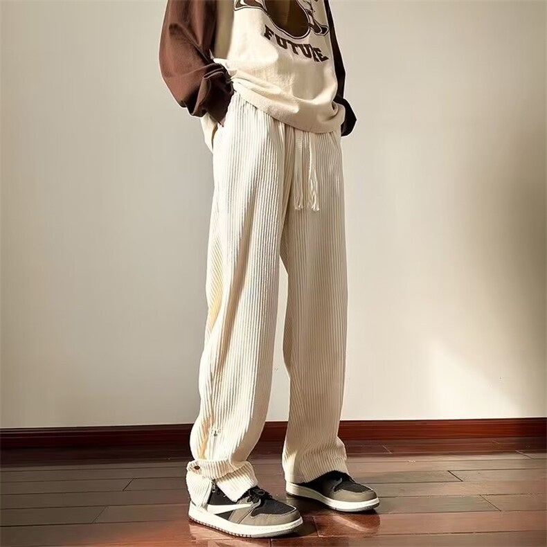 裤子男款冬季帅vibe美式高街休闲长裤宽松运动拖地裤K4607-P39,男装休闲裤,星座412-2
