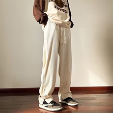 裤子男款冬季帅vibe美式高街休闲长裤宽松运动拖地裤K4607-P39，男装休闲裤，星座412-2