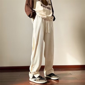 裤子男款冬季帅vibe美式高街休闲长裤宽松运动拖地裤K4607-P39图片