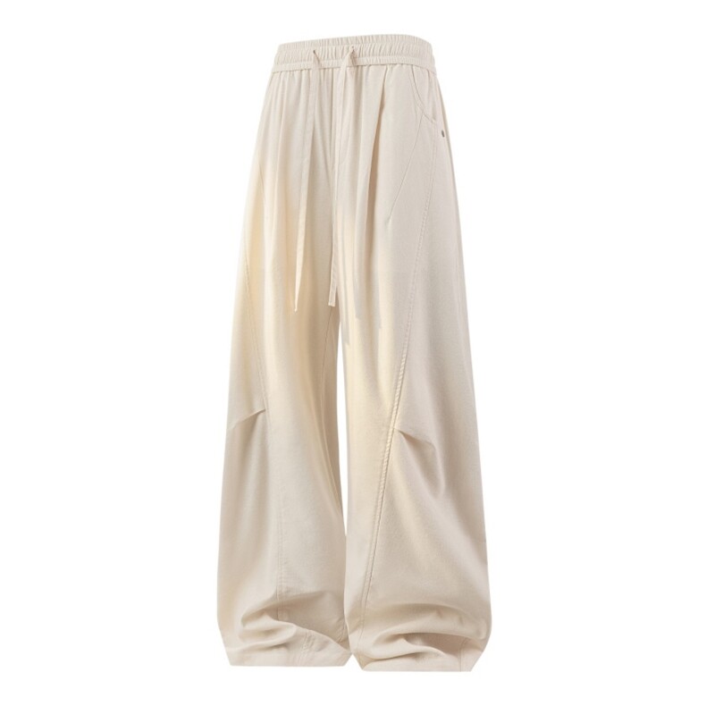 高品质鱼骨纹休闲亚麻棉裤新款宽松直筒裤A436-26011-P5085，男装棉裤，电商A436