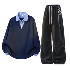 美式潮流时尚宽松运动休闲套装A161-MT-2603TZ-P86，男装休闲套装，电商A161