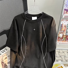 2024春夏季新款男休闲;鹿皮绒圆领短袖T恤W707P36，男装T恤，星座1116-2