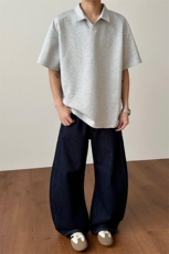 2026夏季新款拼接短袖T恤潮流正肩翻领男女X64114-TP16不，男装T恤，电商A102