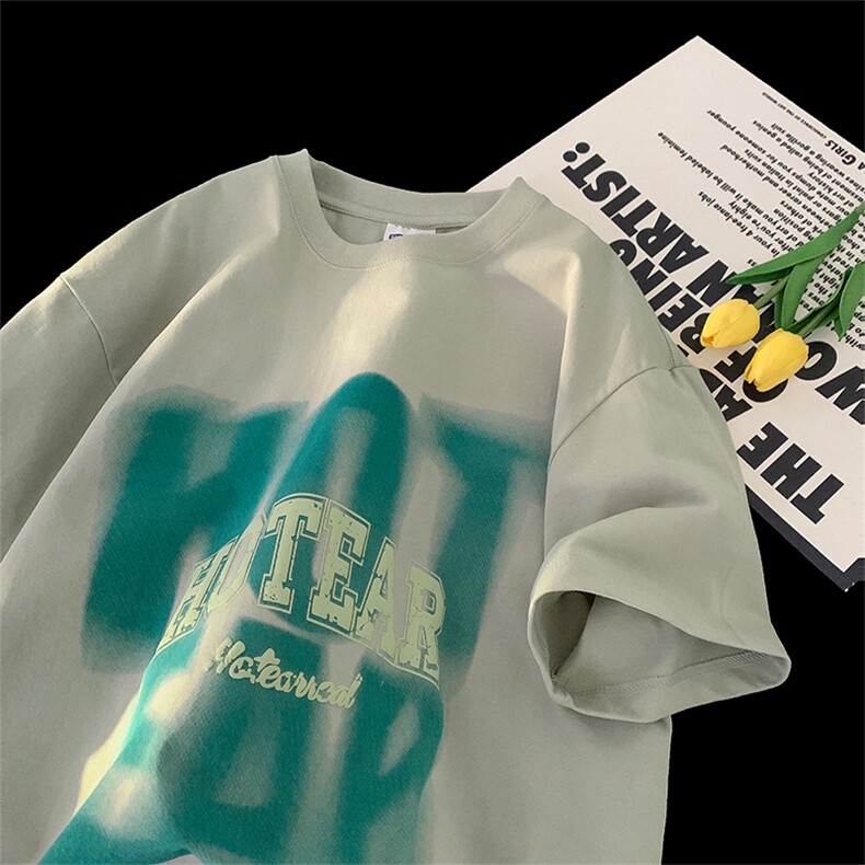 纯棉发泡短袖T恤男夏季美式半袖圆领宽松上衣HD045-D021-P32控48,男装T恤,星座914-4